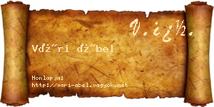 Vári Ábel névjegykártya